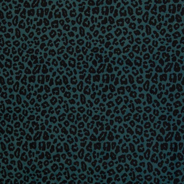 Samt Stepper Samos in petrol - Leo Velvet Animalprint von Swafing