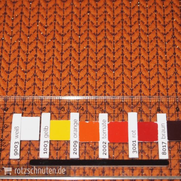 Bio Jacquard Jersey BIG KNIT GLAM A76/18 – Maxi Strickoptik orange rost von Hamburger Liebe