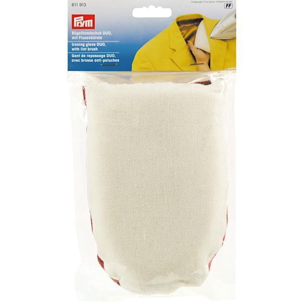 Prym Bügelhandschuh Flusenbürste DUO - Bügelhilfe mit Fusselbürste