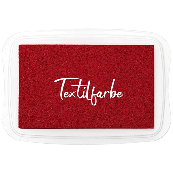 Stempelkissen Textilfarbe rot • Textilstempelkissen für Stoffe red