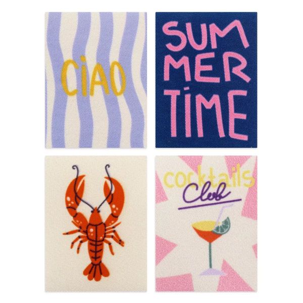 Bügelbilder Set CIAO SUMMERTIME Cocktail Club - 4 Applikationen zum Aufbügeln