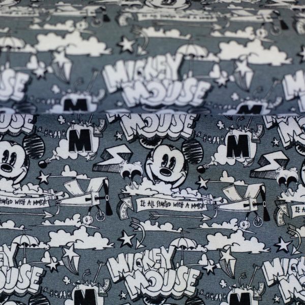 Jersey Mickey Mouse Print Grau – Disney by Swafing