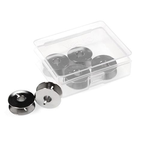 6 Unterfaden Spulen aus Metall für Nähmaschinen mit Umlaufgreifer 21,1mm