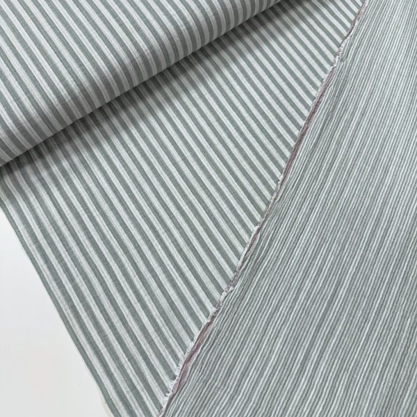 Doubleface Musselin Eukalyptus Grün gestreift