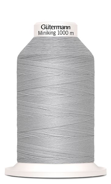 Nähgarn hellgrau Fb. 0038 - 1000m Miniking Allesnäher Garn von Gütermann - Nähseide für Overlock Coverlock