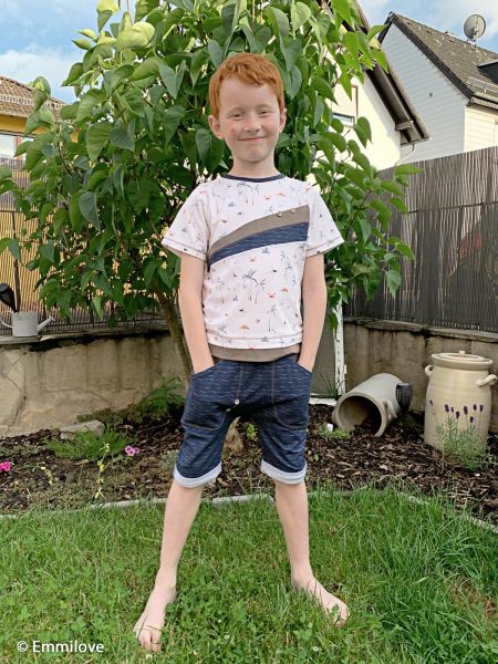 Baumwolljersey freche Möwe am Strand creme – Serie Aurich maritim by Swafing