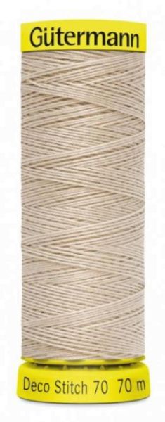 Deco Stitch 70 beige - 70m kräftiges Nähgarn Fb. 0722 von Gütermann für Zierstiche und Steppnähte