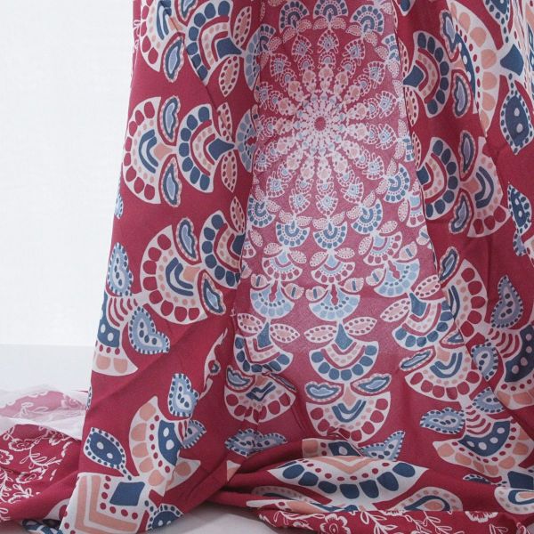 luftig leichte Viskose Mandala beere - Dreamland Beach Day by Jolijou - 95cm Panel