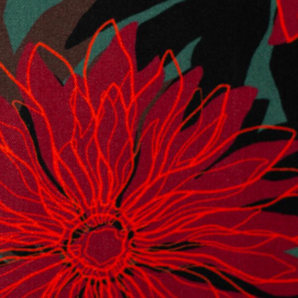 Viskose Kleider & Hosenstoff Blüten grün rot - Asteria by Thorsten Berger von Swafing