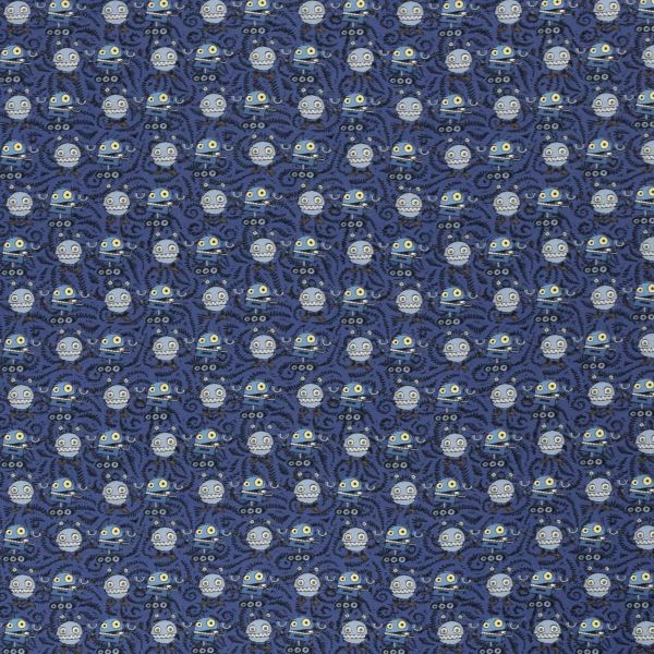 Baumwolle Roboter on tour blau - Happy Metal by Steinbeck von Swafing