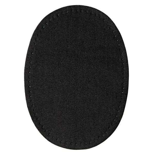 2 Reparatur Patches schwarz für Knie & Ellenbogen oval 14x10cm Flicken aufbügelbar
