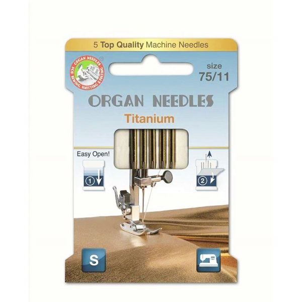 ORGAN ECO Nähmaschinen Nadeln – Titanium 75/11 – für fast alle Stoffe