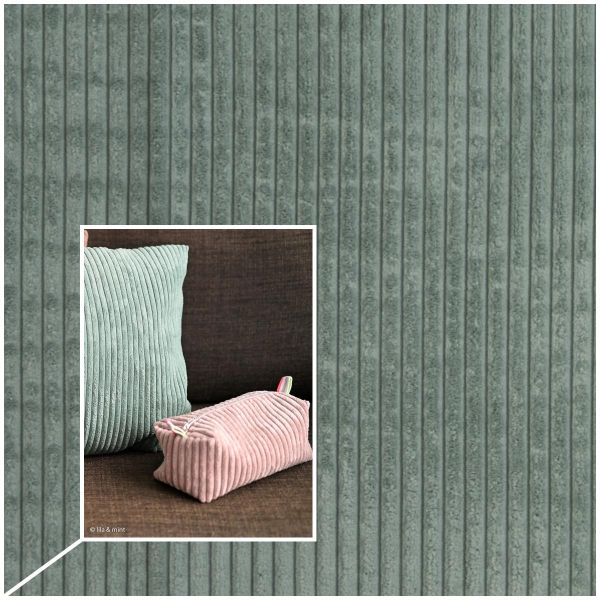 Samtcord uni mint grün – robuster Breitcordstoff für Möbel & Taschen Wanja von Swafing