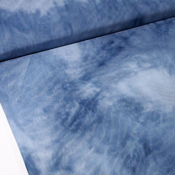 feiner weich fließender Mesh Tüll Batik hellblau für Tücher Cropp Tops & Oversize Shirts