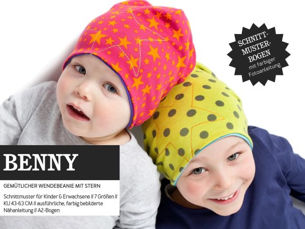 Schnittmuster BENNY • Wendebeanie für Groß und Klein von Studio Schnittreif • in 7 Größen