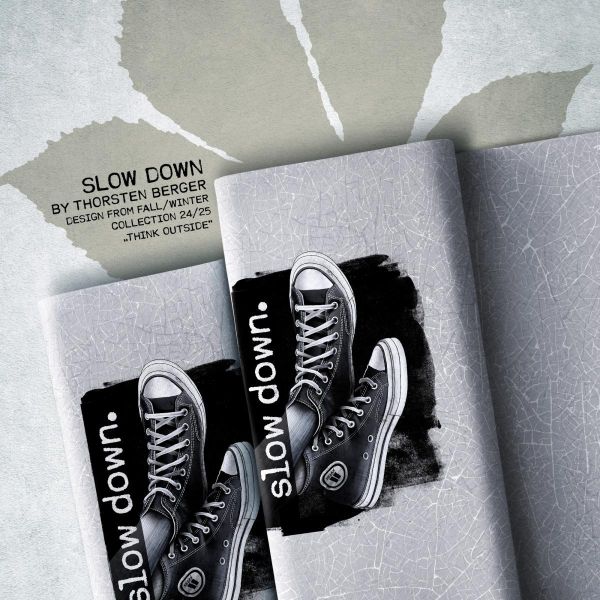 Sweat Sneaker hellgrau - Slow Down by Thorsten Berger – 90cm Panel French Terry