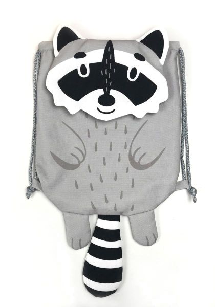 DIY Nähset Turnbeutel Waschbär von Käselotti - Tierbeutel Panel 75x150cm