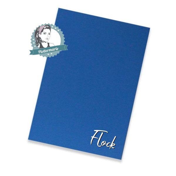 Flockfolie für Textildruck royal blau A4 - Plotterfolie von Plottermarie Flock Velours 480µ