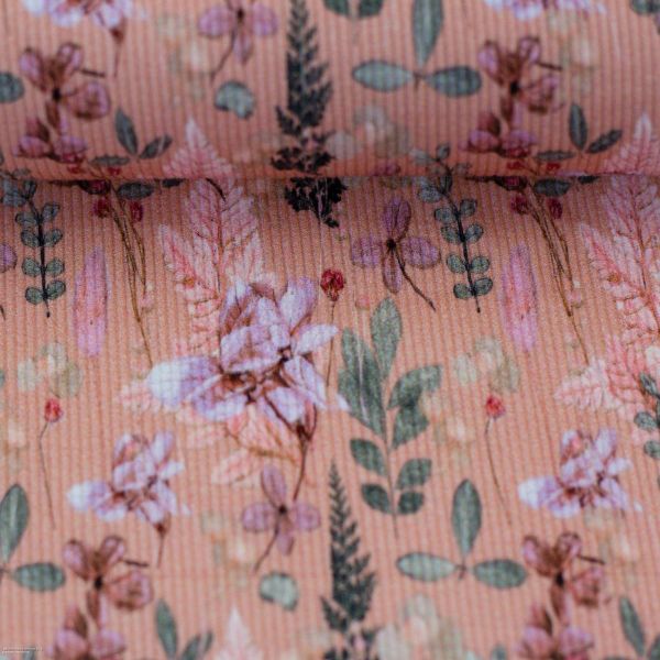 Rippjersey Blüten Gräser altrosa – Serie Garden Vibes by Cherry Picking von Swafing