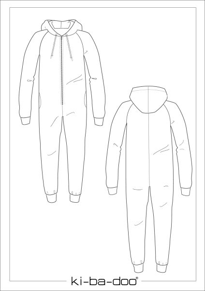 SALE - Schnittmuster Jumpsuit Onesie Overall Kids von KiBaDoo - Gr. 86-164