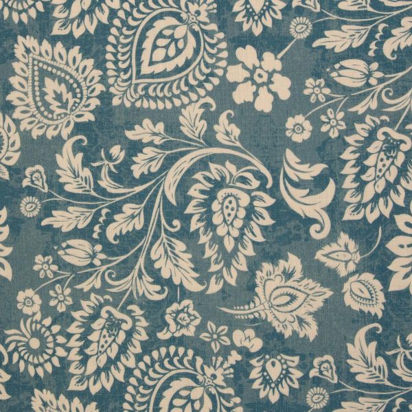 Double Slub Musselin Paisley blau creme – Double Gauze von Swafing