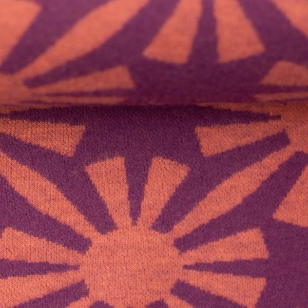 Kuschel Jacquard Jersey Sonne beere – Kuschelstrick Herbst von Swafing