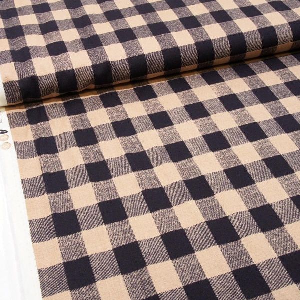 Baumwolle Vichy Karo Muster dunkelbraun beige - Winter Playground