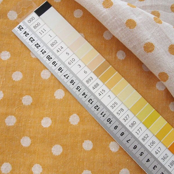 Baumwolle Musselin Jacquard Punkte gelb weiß – Doubleface Dots sun