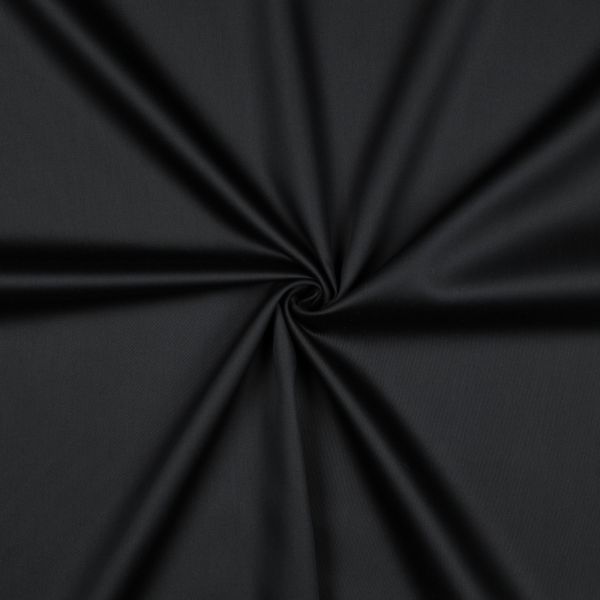 Baumwollsatin schwarz / tiefschwarz – glänzende Webware aus 100% Baumwolle