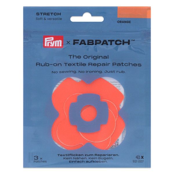 Prym x FabPatch Stretch Reparaturflicken orange 3 Stück