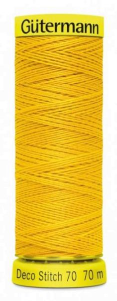 Deco Stitch 70 gelb - 70m kräftiges Nähgarn Fb. 0106 von Gütermann für Zierstiche und Steppnähte