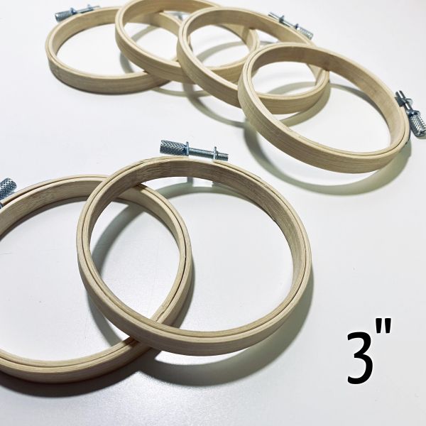 Stickrahmen aus Holz Ø 3" - Stickring mit Stellschraube 80mm