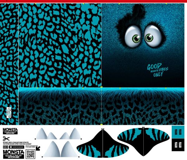 Monsta Pillow DIY Panel petrol für ein Kissen • Design Thorsten Berger by Swafing