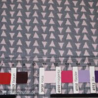 Vorschau: Leichter Blusen und Kleiderstoff RETRO DREIECKE grau rosa – Viscose Druck Vorschau: Leichter Blusen und Kleiderstoff RETRO DREIECKE grau rosa – Viscose Druck