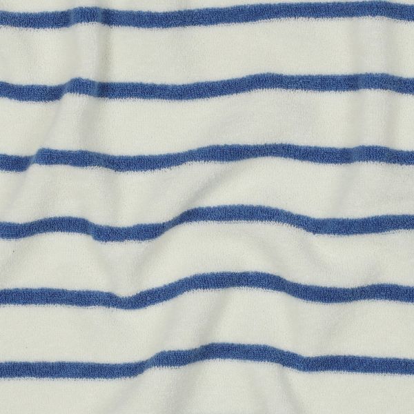 Sommerfrottee mit Streifen weiß blau - Terry Cloth Stripes lightblue