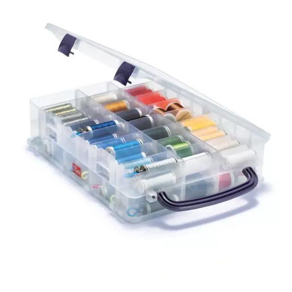 Prym Garnrollen Sortier Box mit 48 Fächern - für Garne oder Vario Creative Werkzeuge Ösen & Co