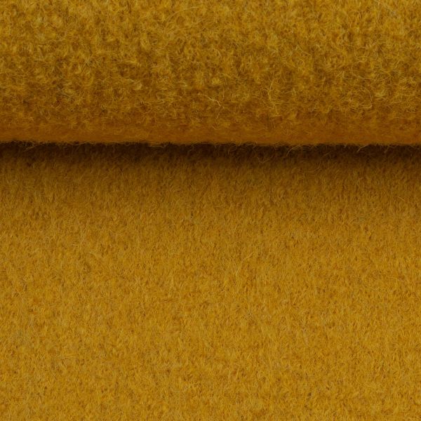 Merino aus 100% Schurwolle - Wollstoff senf gelb von Swafing Wollwalk Walkloden