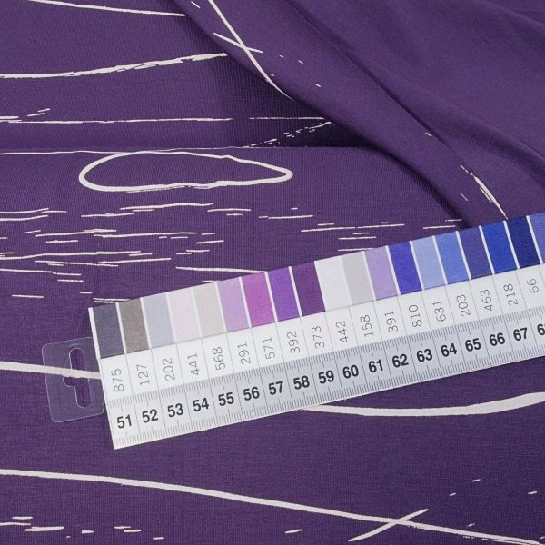 SAJA ECOVERO™ Viskose Stretch Jersey - Mind the Maker Stray Lines plum