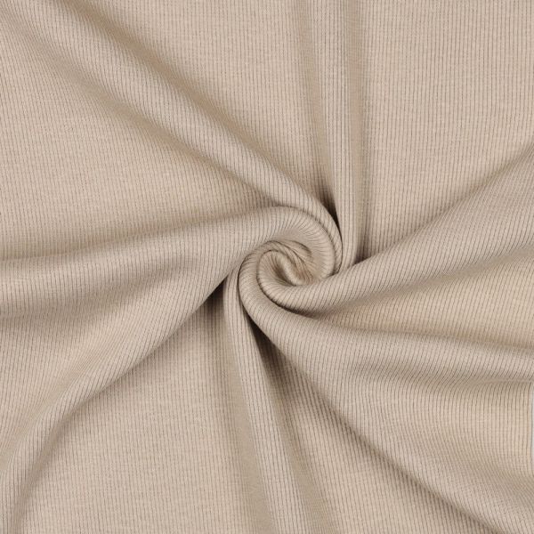Bio Strickbündchen creme beige – fein geripptes Bündchen 2x2 Organic Rib Tube sand