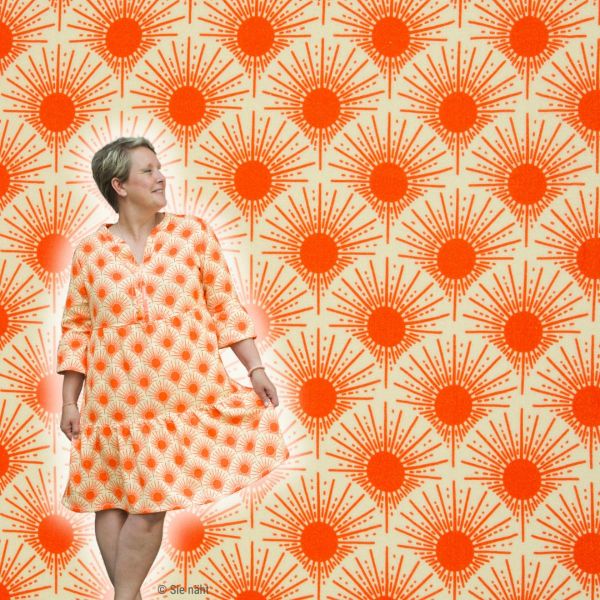 Double Slub Musselin Sonne orange apricot – Double Gauze Käselotti Bright by Swafing