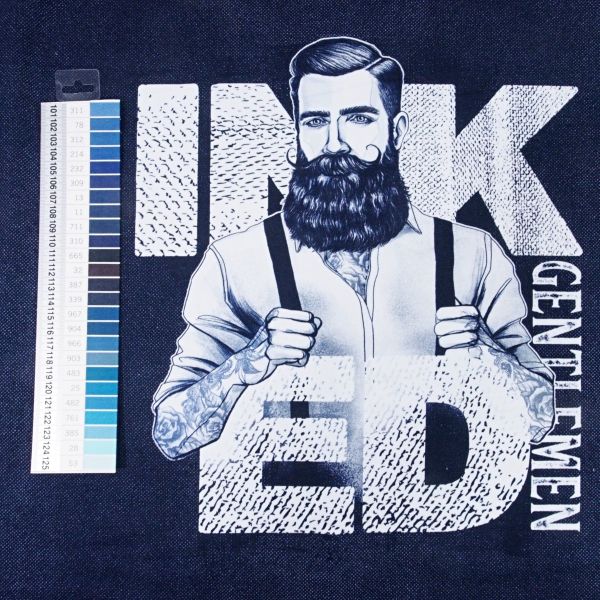 Sweat Inked Gentlemen – Hipster navy blau von Thorsten Berger – 80cm Panel French Terry