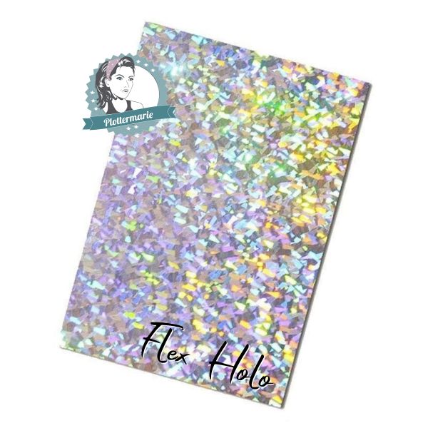 Flexfolie für Textildruck Holo chystal A4 - Plotterfolie Plottermarie Funkelfolie 105µ