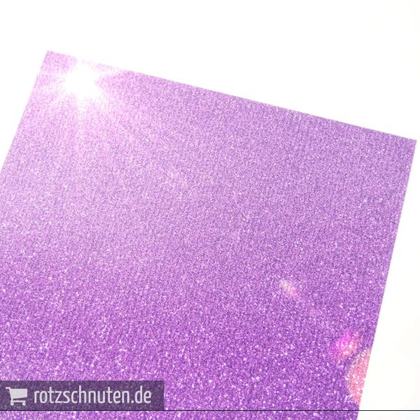 Flexfolie für Textildruck Glitter lavendel flieder A4 - Plotterfolie Plottermarie Glitzer Funkelfolie 360µ