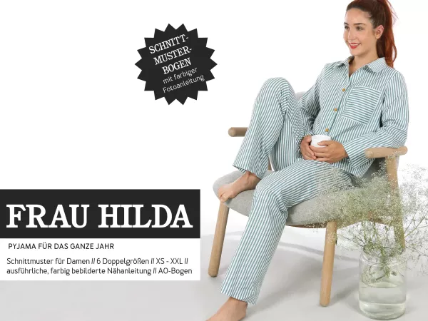 Schnittmuster FRAU HILDA • Schlafanzug Pyjama von Studio Schnittreif • Gr. XS-XXL