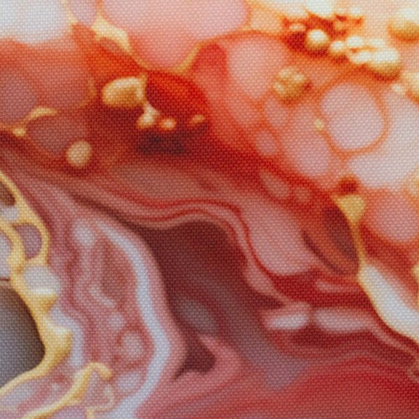 Oxford Gewebe für Taschen - Flowing Bloom - Marmor coral gold – Design von Sarah Mariam für Swafing