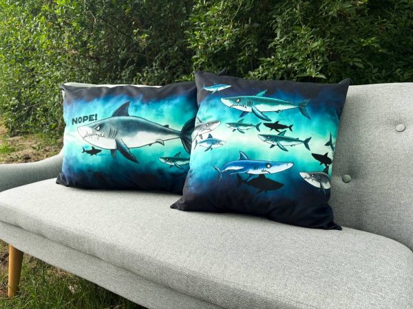 Veloursamt DIY Panel für 2 Haifisch Kissen - Salty Pillow Shark Tank Swafing - 115cm