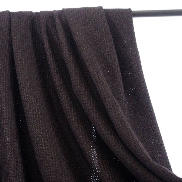 Weicher leichter Strickstoff mit Waffel Struktur in schwarz – Nordpol Pique Viskosestrick