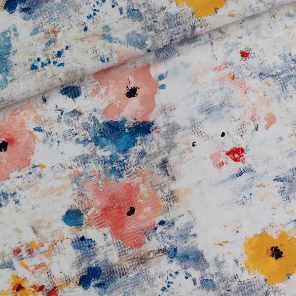 edler Leinen Viskose Mix mit Blüten - Roses on Canvas von See You At Six