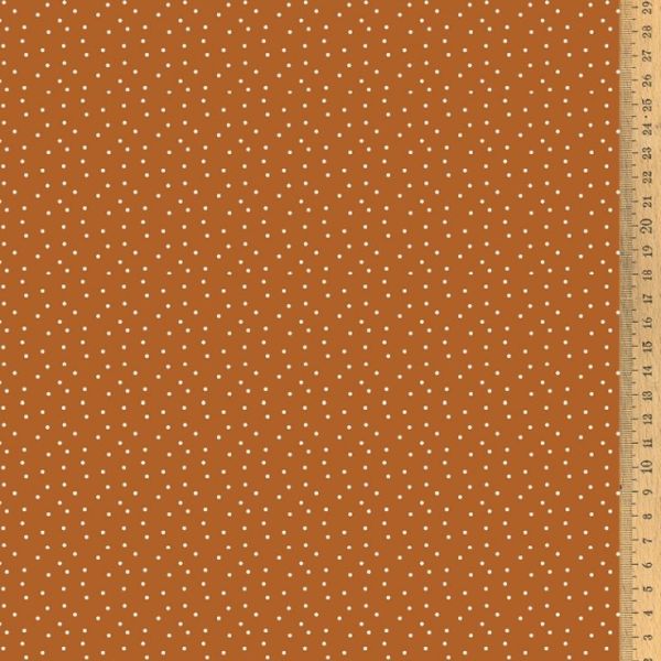 acufactum Tupfen rostbraun weiß - Baumwolle mit kleinen Punkten