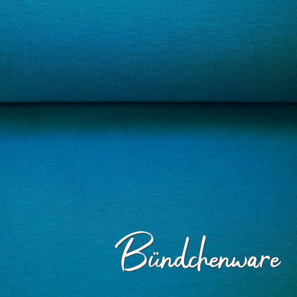 Bündchen glatt im Schlauch türkis blau - HEIKE von Swafing
